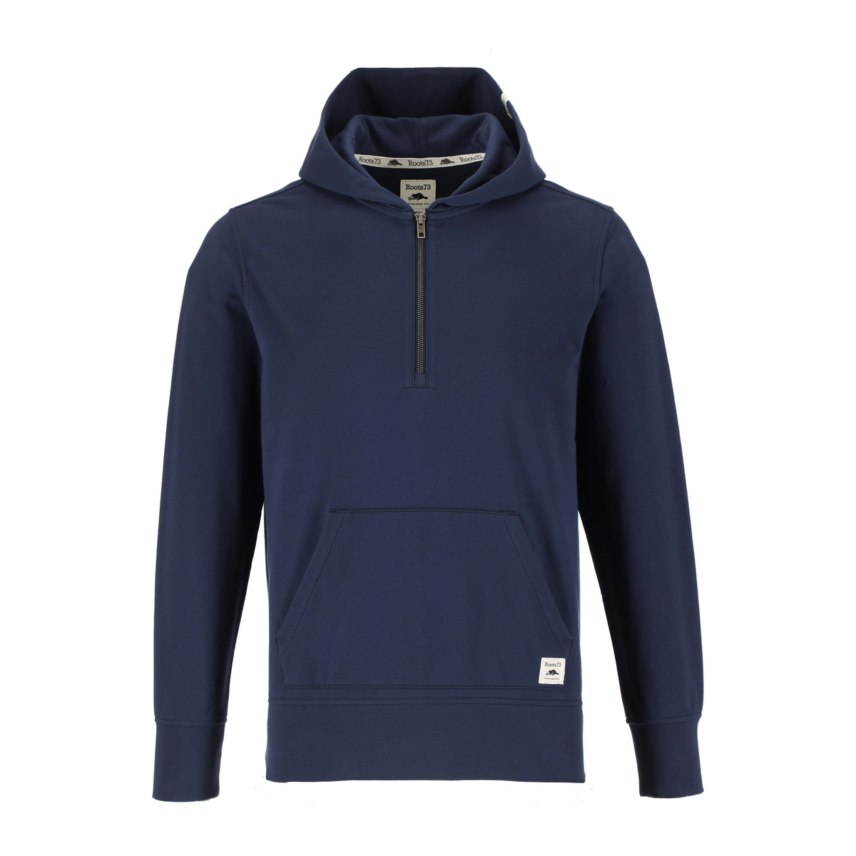 Roots - Canmore Eco Quarter Zip Hoodie (Unisex) - Indigo Blue