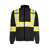 TJ1 - Hi-Vis Quilted Freezer Jacket, 4″ Refl. Tape