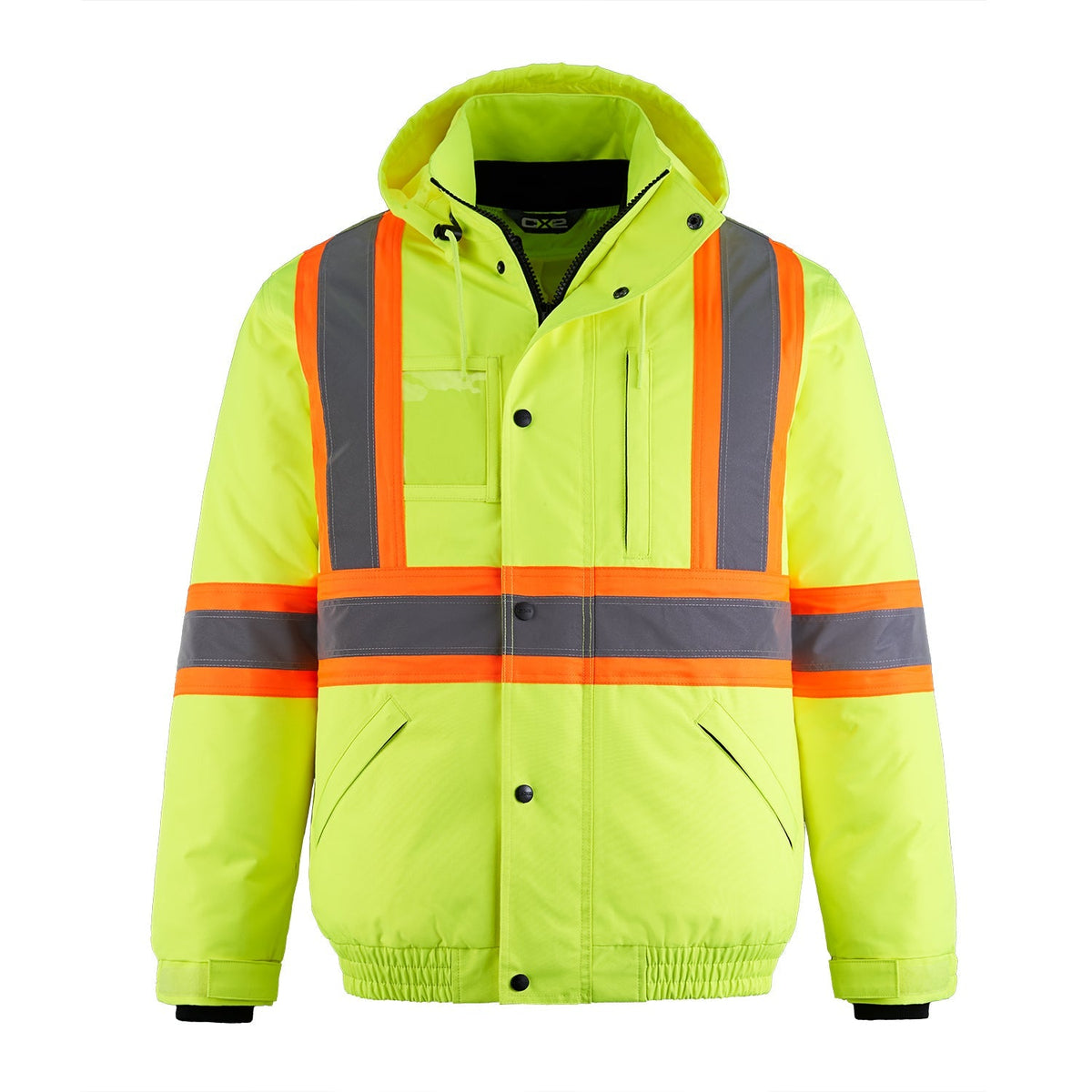 CX2 Hi-Vis - Peterbuilt Hi Vis 3 in 1 Bomber Jacket w/ Detachable Hood - Hi-Vis Yellow
