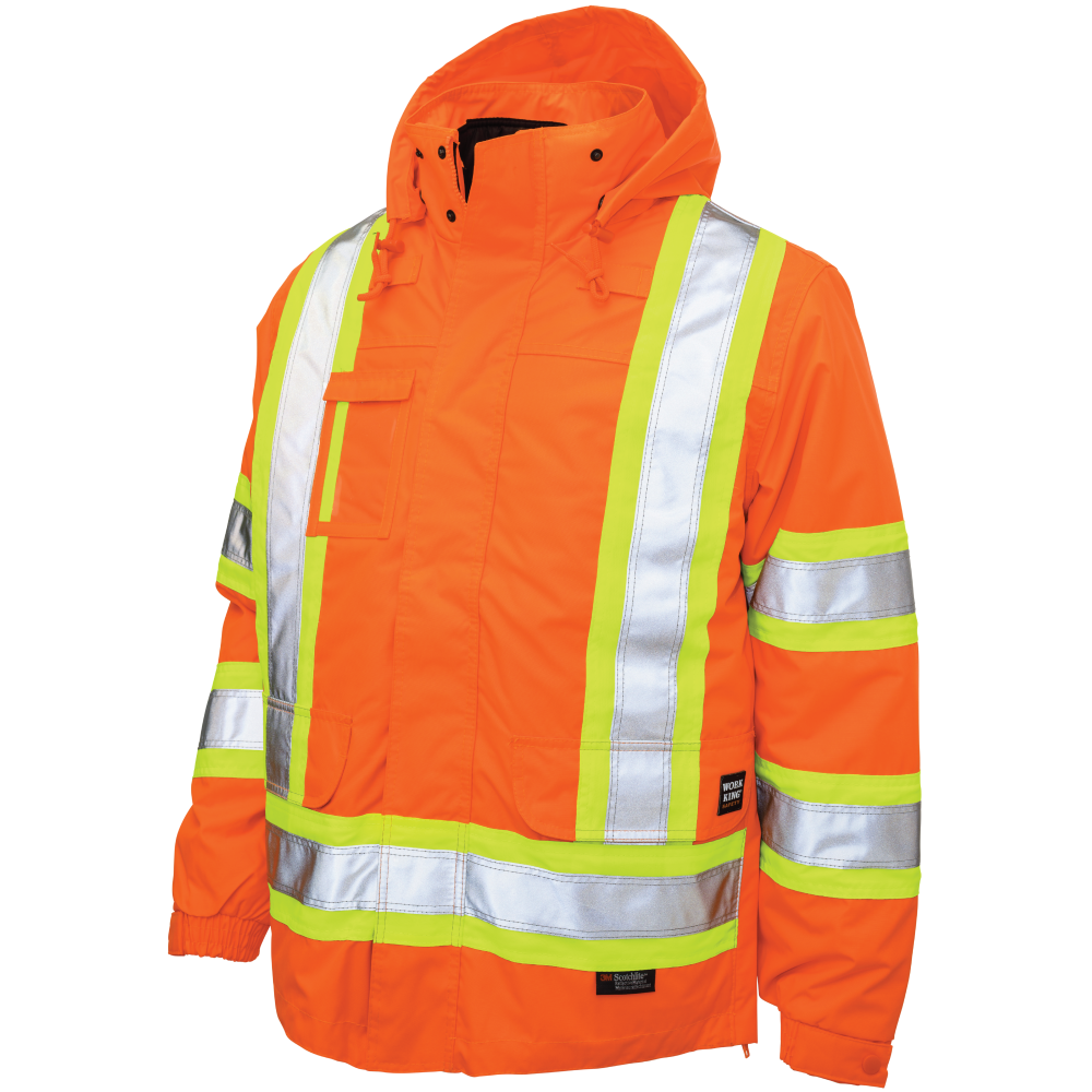 Tough Duck - Poly Oxford 5-In-1 Safety Jacket - Solid Orange