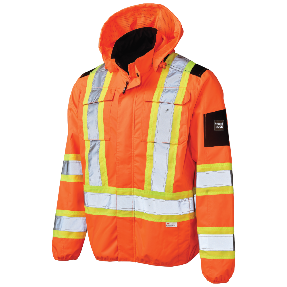 Tough Duck - Light Weight Mesh-Lined Safety Jacket - Fluorescent Orange