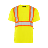 TT1 - Short Sleeve Polyester Traffic T-Shirt, 4″ Refl. Tape