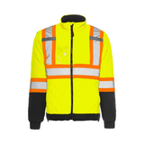 TJ1 - Hi-Vis Quilted Freezer Jacket, 4″ Refl. Tape