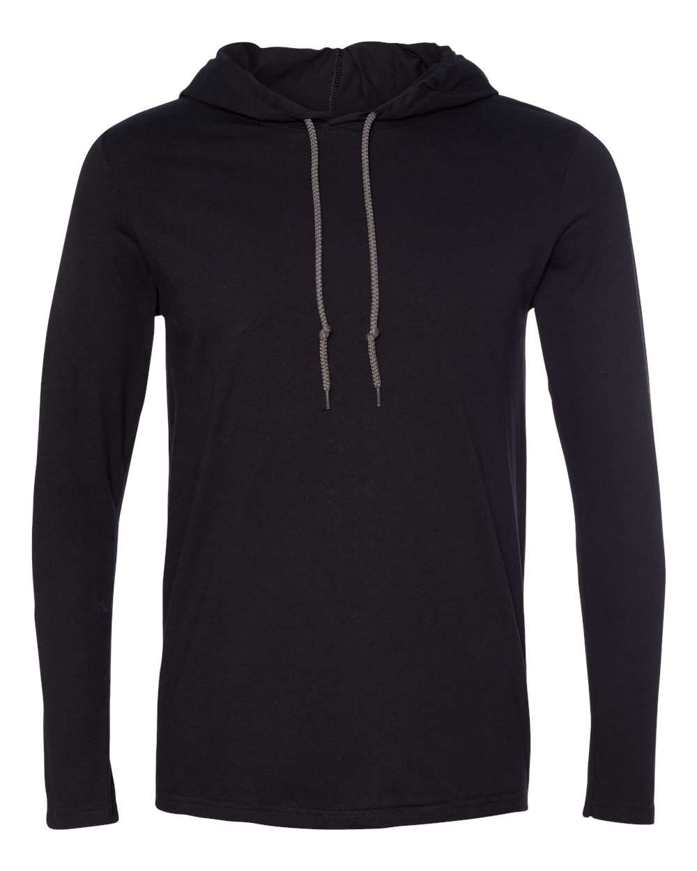 Gildan - Softstyle® Lightweight Hooded Long Sleeve T-Shirt - Black/ Dark Grey