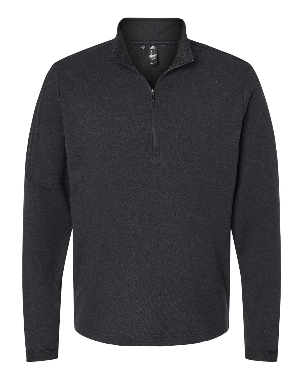 Adidas - 3-Stripes Quarter-Zip Sweater Pullover - Black Melange