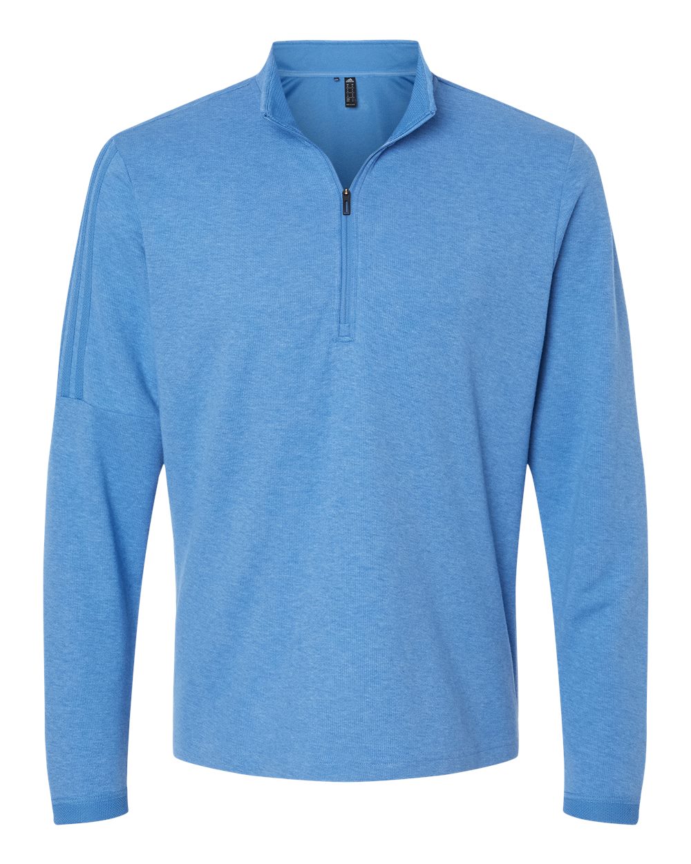 Adidas - 3-Stripes Quarter-Zip Sweater Pullover - Focus Blue Melange