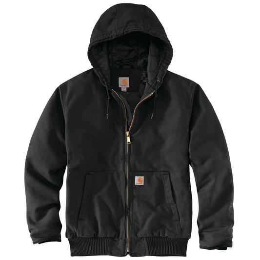 Carhartt Loose Fit Washed Duck Quilt Lined Active Jac - Black