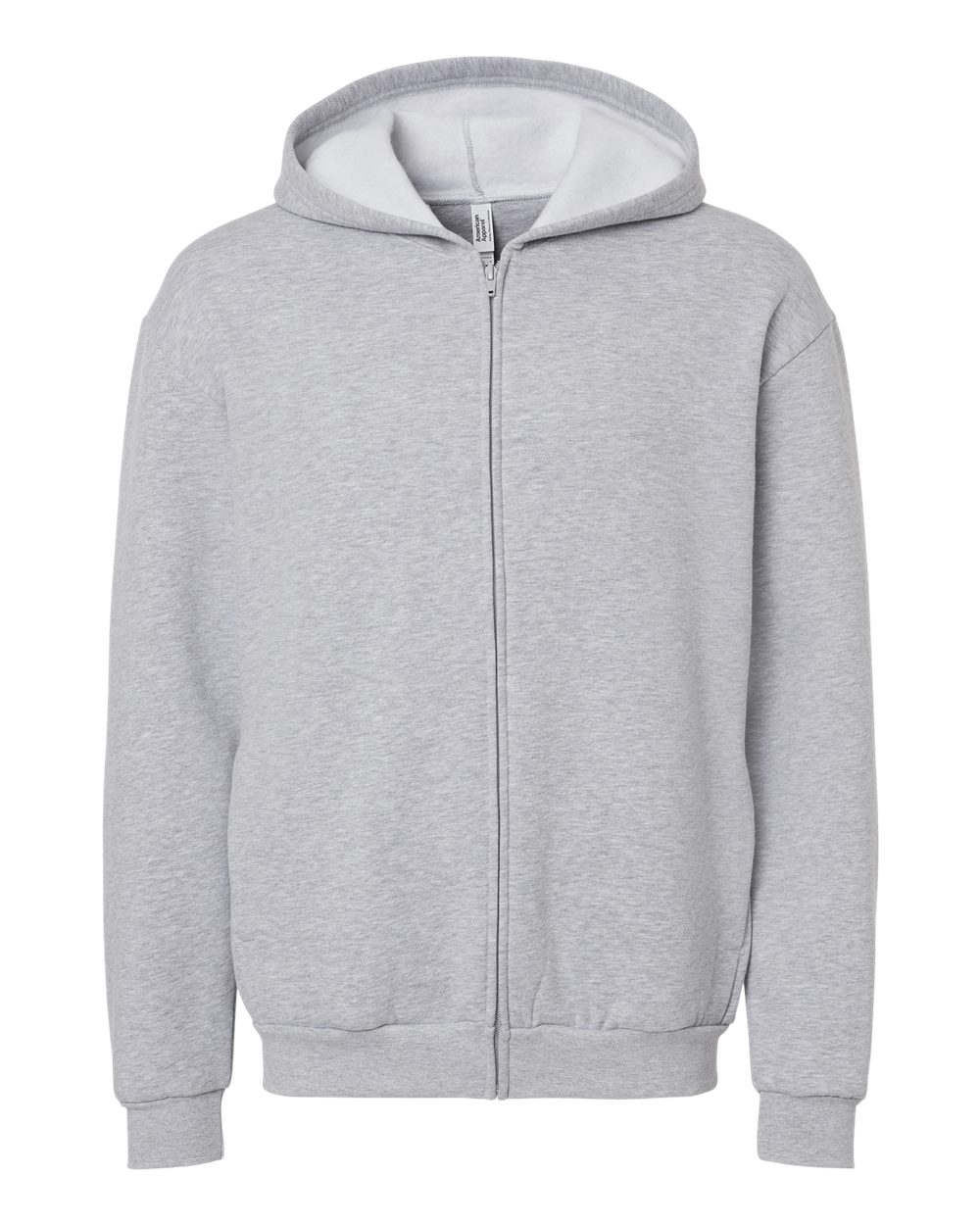 American Apparel - ReFlex Fleece Full-Zip Hoodie Sweatshirt - Heather Grey
