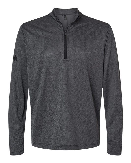 Adidas - Space Dyed Quarter-Zip Pullover - Black Melange