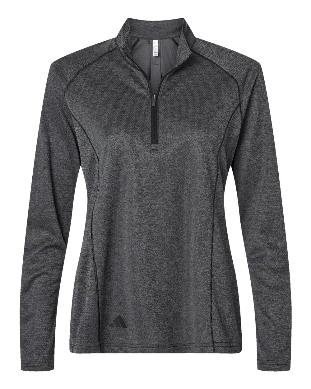 Adidas - Women's Space Dyed Quarter-Zip Pullover - Black Melange