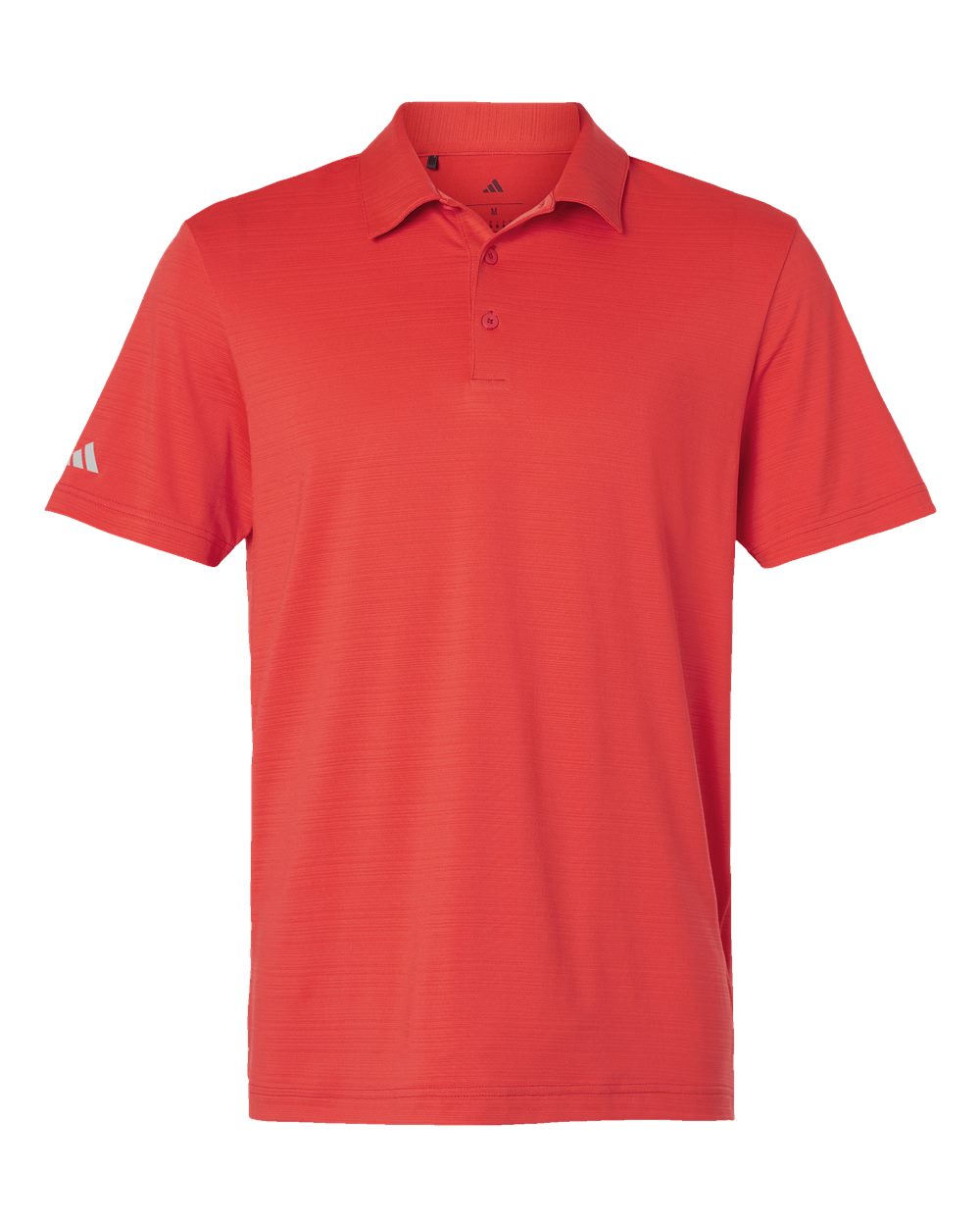 Adidas - Textured Stripe Polo - Bright Red