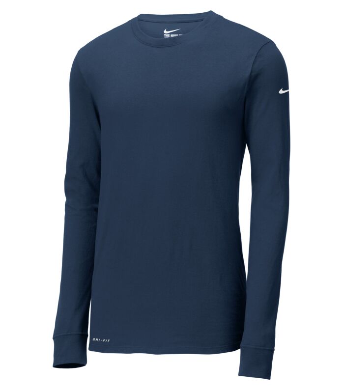 Nike - Dry-Fit Cotton/Poly Long Sleeve Tee - College Navy