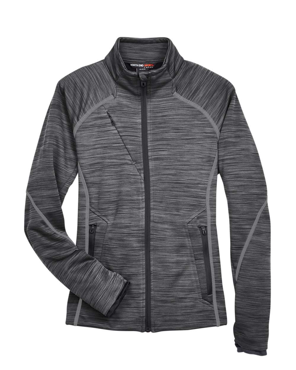 North End - Women’s Flux Mélange Bonded Fleece Jacket - Carbon/ Black