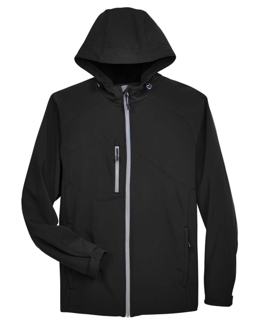 North End - Prospect Two-Layer Fleece Bonded Soft Shell Hooded Jacket - Black