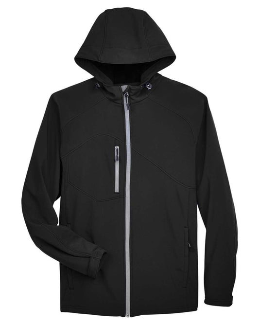 North End - Prospect Two-Layer Fleece Bonded Soft Shell Hooded Jacket - Black