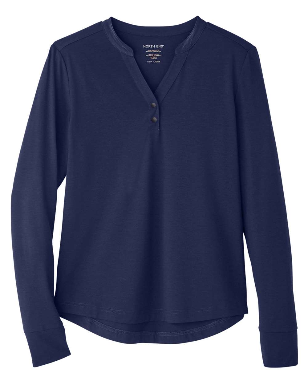 North End - Women’s JAQ Stretch Performance V-Neck Snap Pullover - Classic Navy