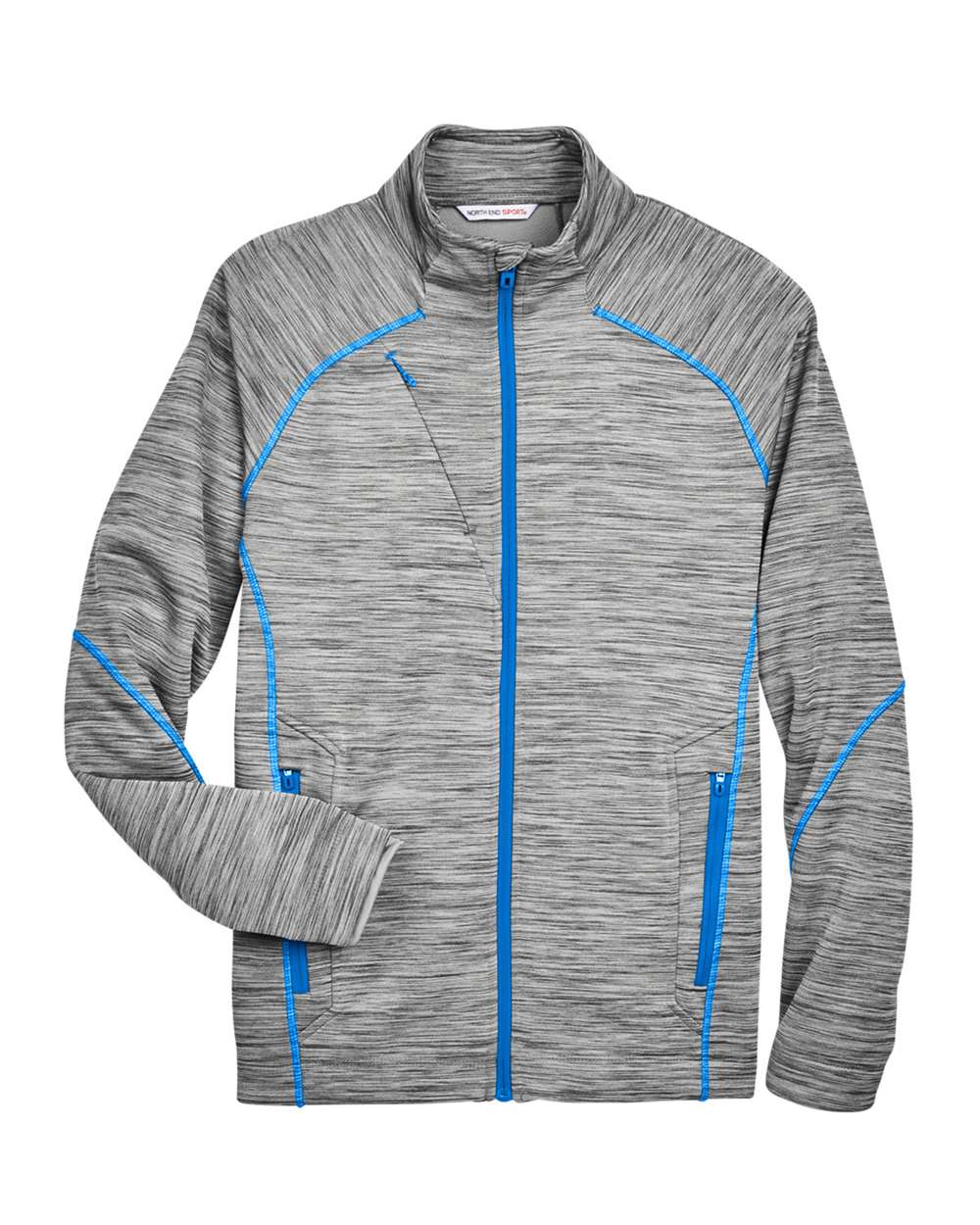 North End - Flux Mélange Bonded Fleece Jacket - Platinum/ Olympic Blue