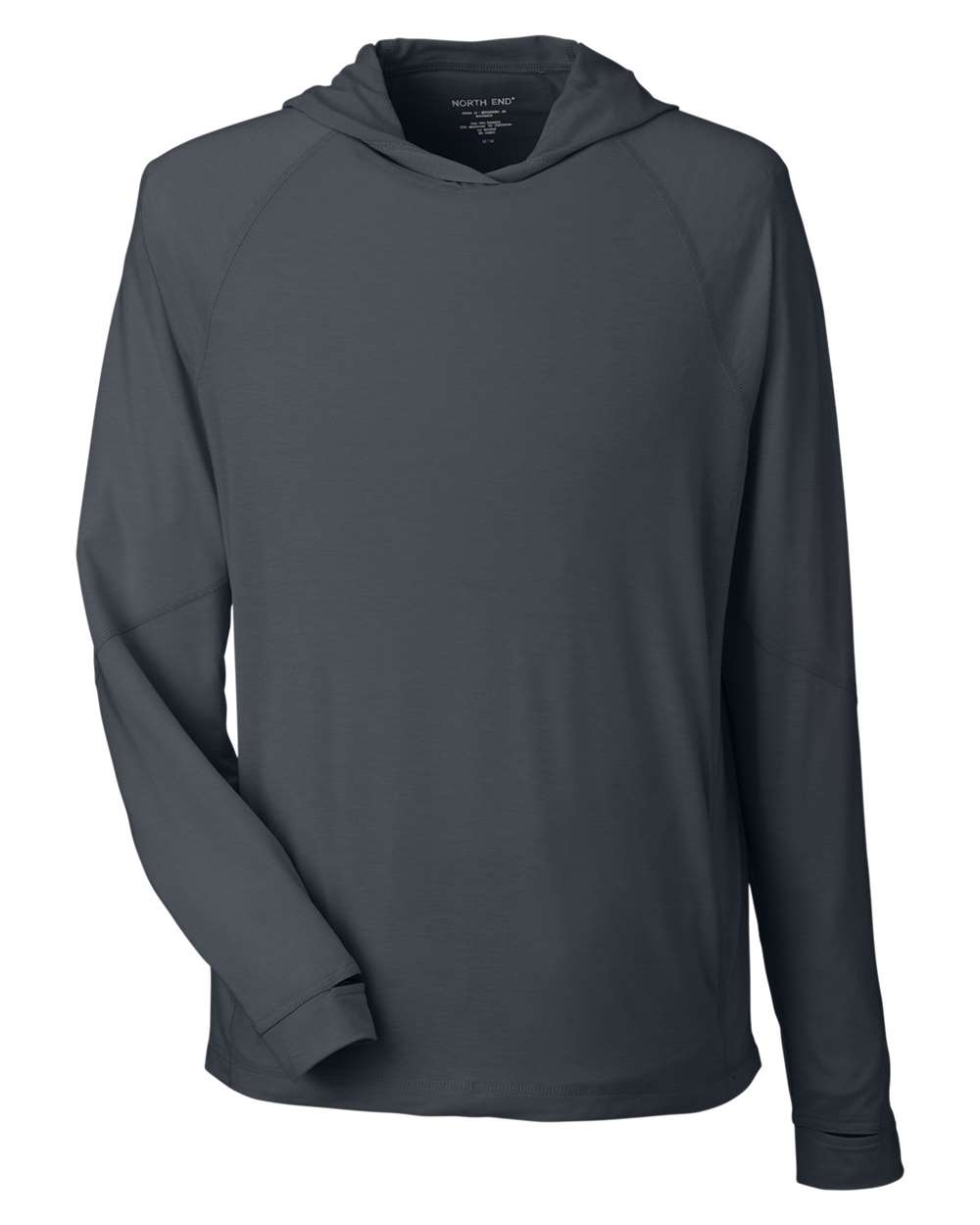 North End - JAQ Stretch Performance Hooded Long Sleeve T-Shirt - Carbon