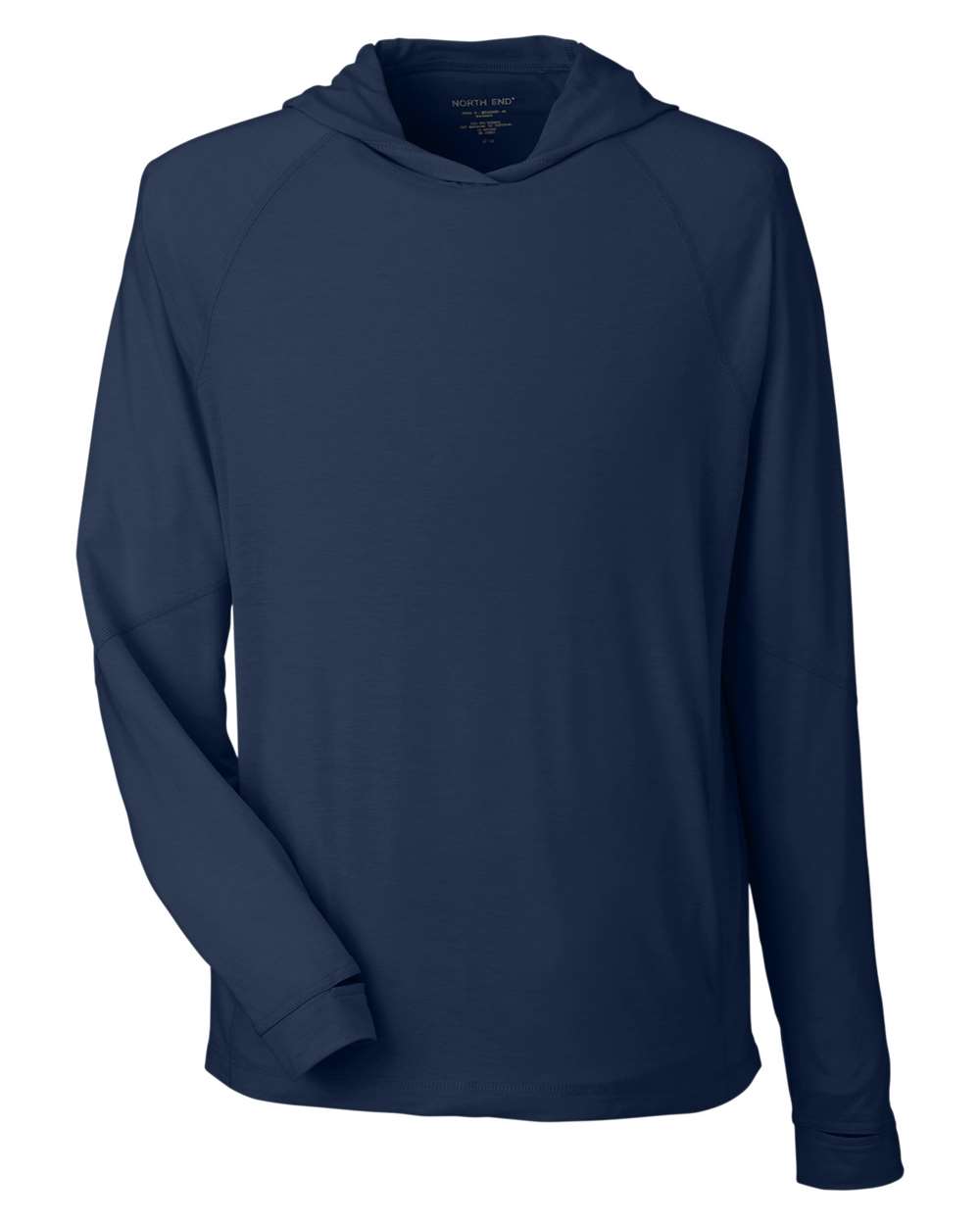 North End - JAQ Stretch Performance Hooded Long Sleeve T-Shirt - Classic Navy
