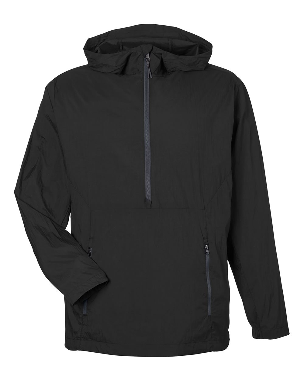 North End - Aura Lightweight Packable Anorak - Black/ Carbon