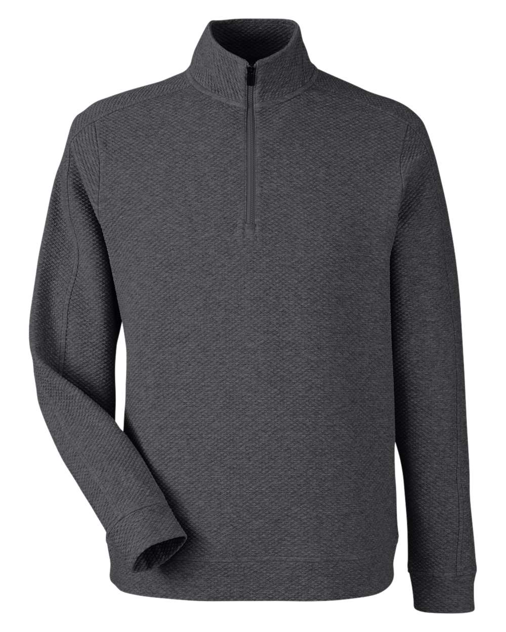 North End - Spirit Textured Quarter-Zip Pullover - Black Heather