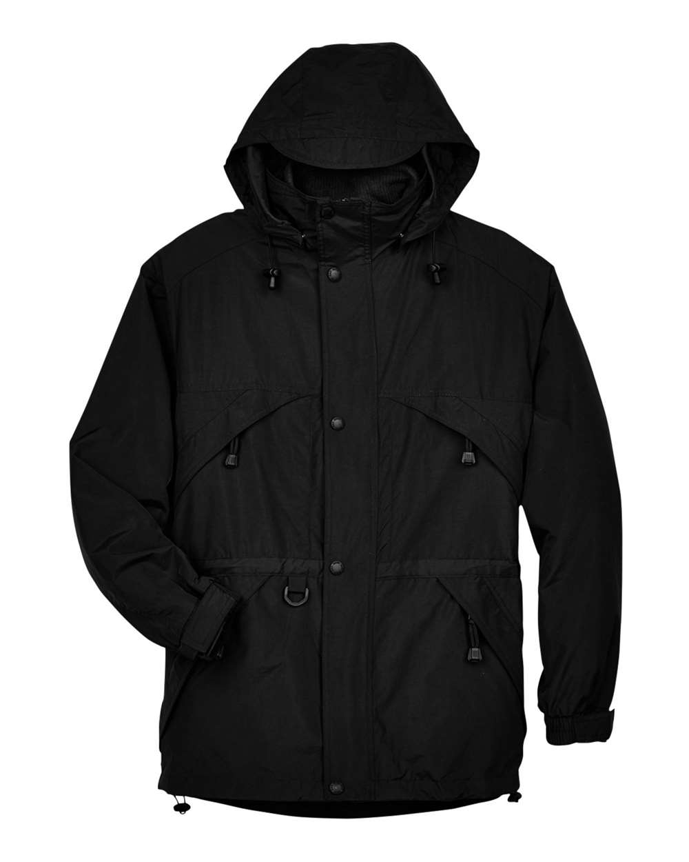 North End - 3-in-1 Parka with Dobby Trim - Black