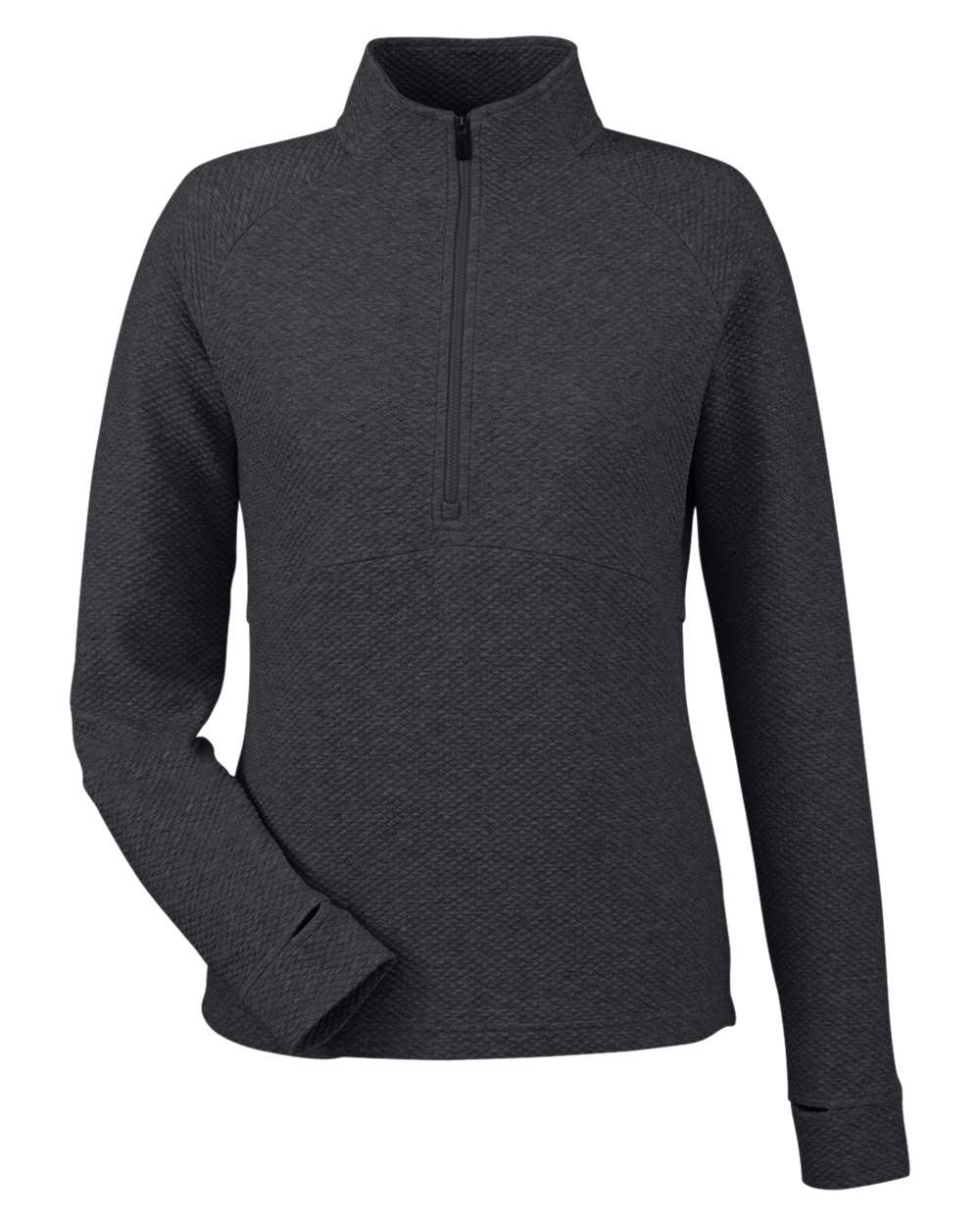 North End - Women’s Spirit Textured Quarter-Zip Pullover - Black Heather
