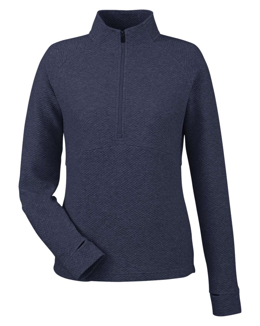 North End - Women’s Spirit Textured Quarter-Zip Pullover - Classic Navy Heather
