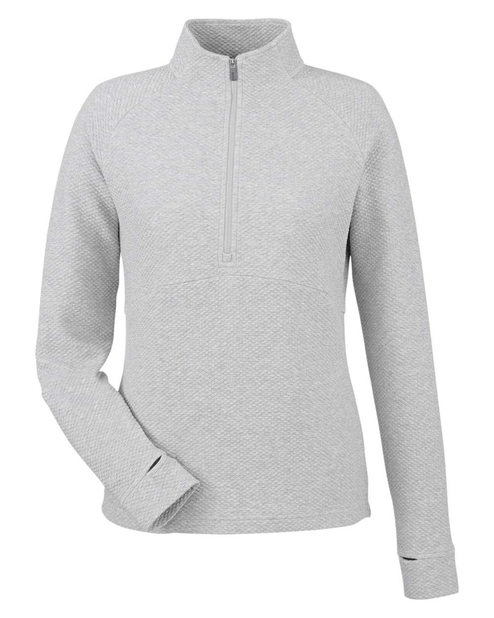 North End - Women’s Spirit Textured Quarter-Zip Pullover - Platinum Heather