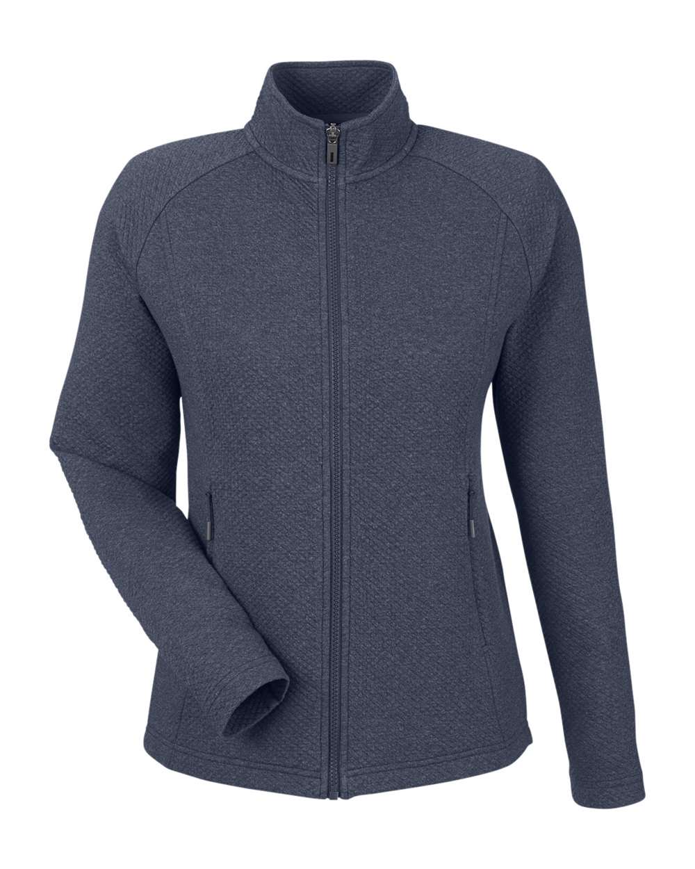 North End - Women’s Spirit Textured Full-Zip - Classic Navy Heather