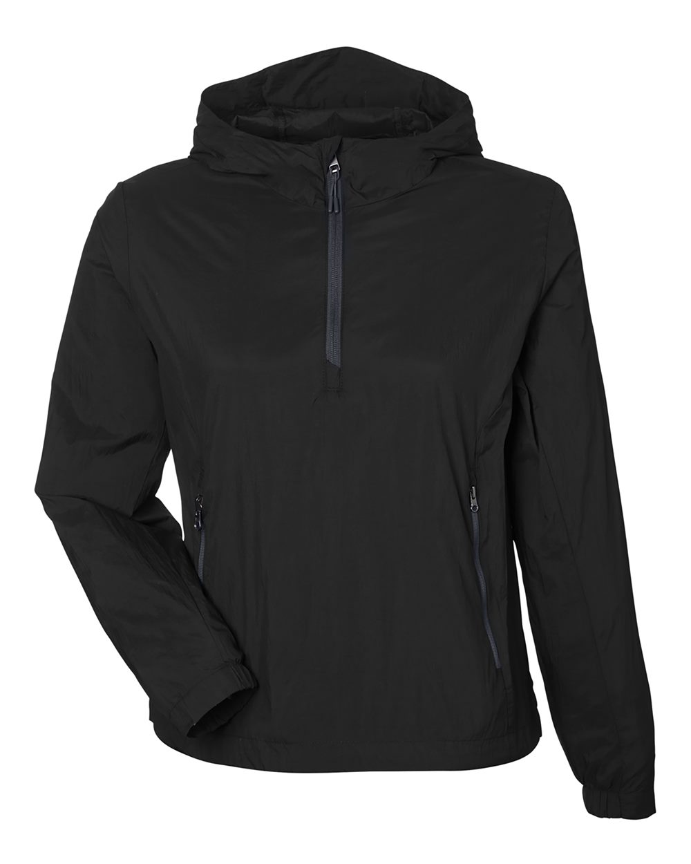 North End - Women’s Aura Lightweight Packable Anorak - Black/ Carbon