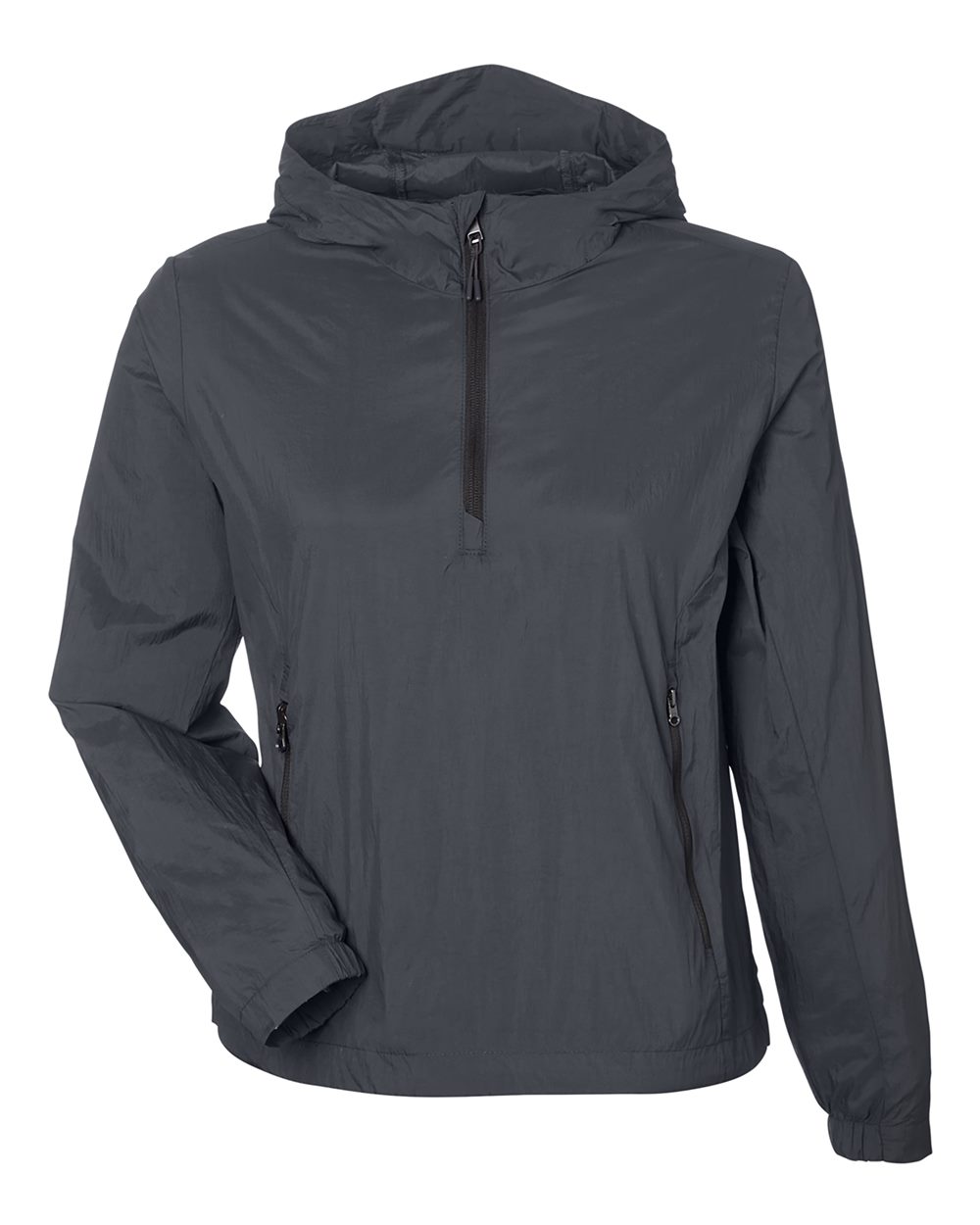 North End - Women’s Aura Lightweight Packable Anorak - Carbon/ Black