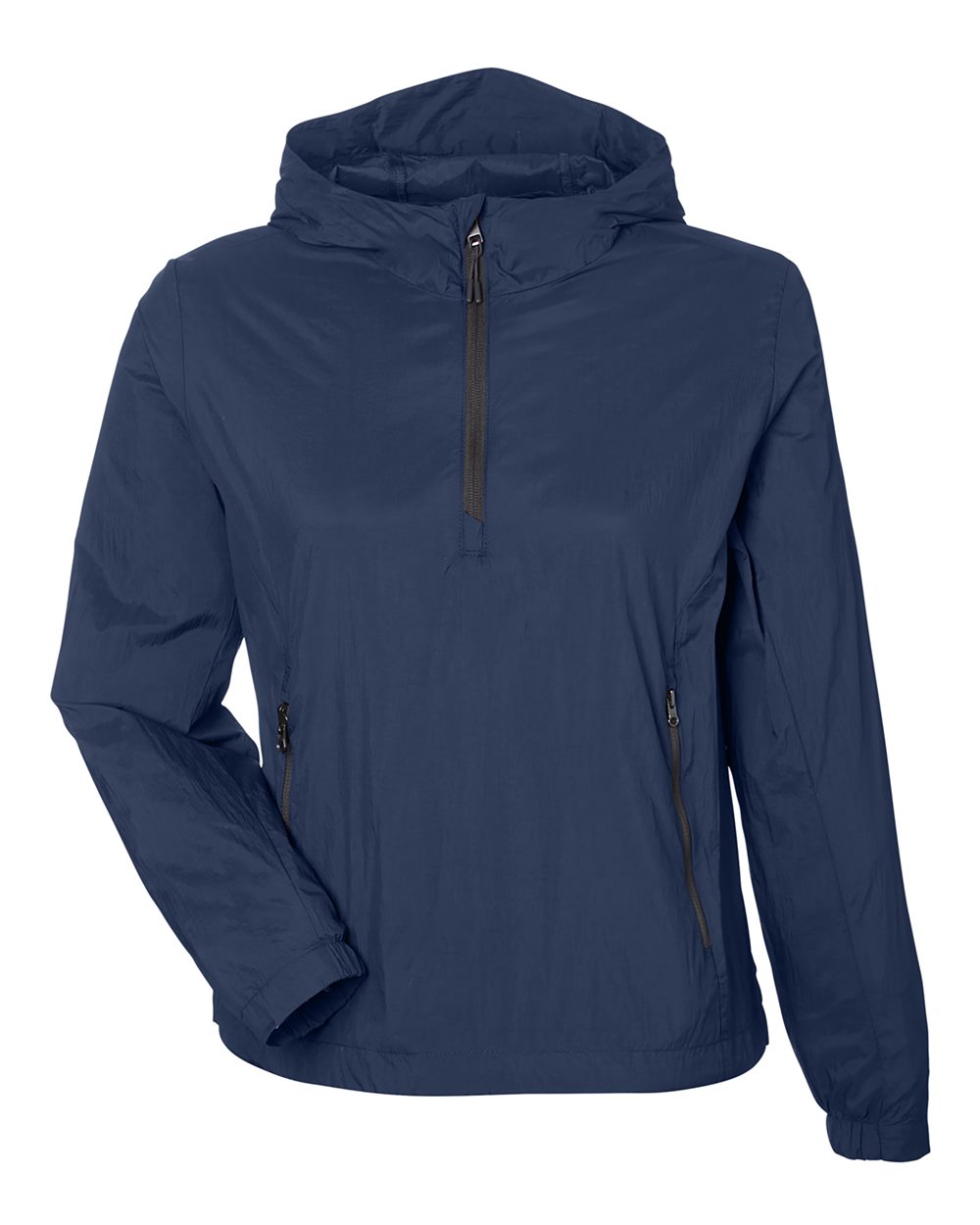 North End - Women’s Aura Lightweight Packable Anorak - Classic Navy/ Carbon