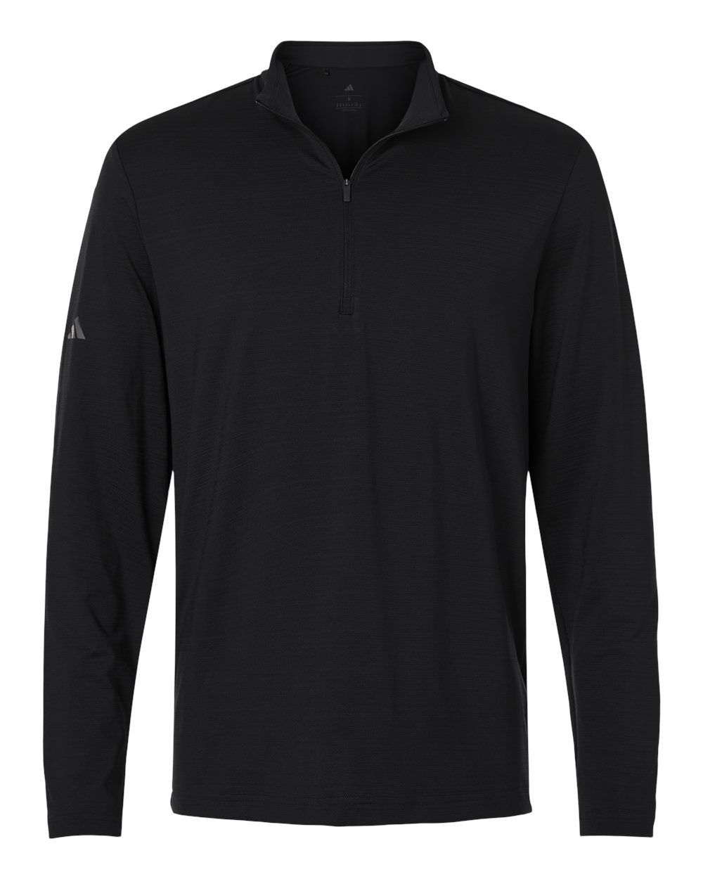 Adidas - Textured Stripe Quarter-Zip Pullover - Black