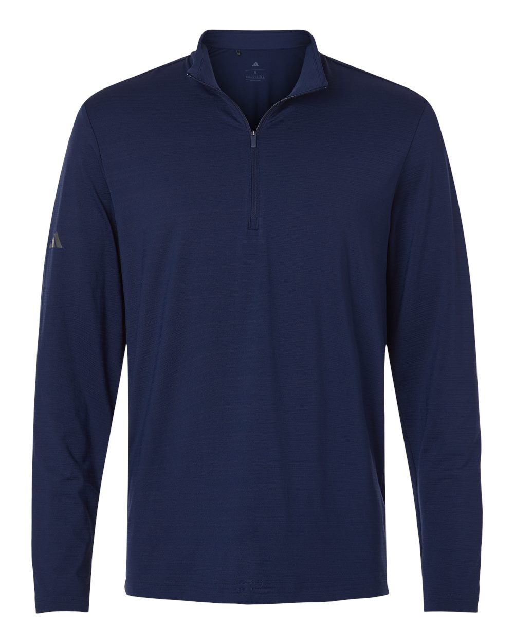 Adidas - Textured Stripe Quarter-Zip Pullover - Dark Blue