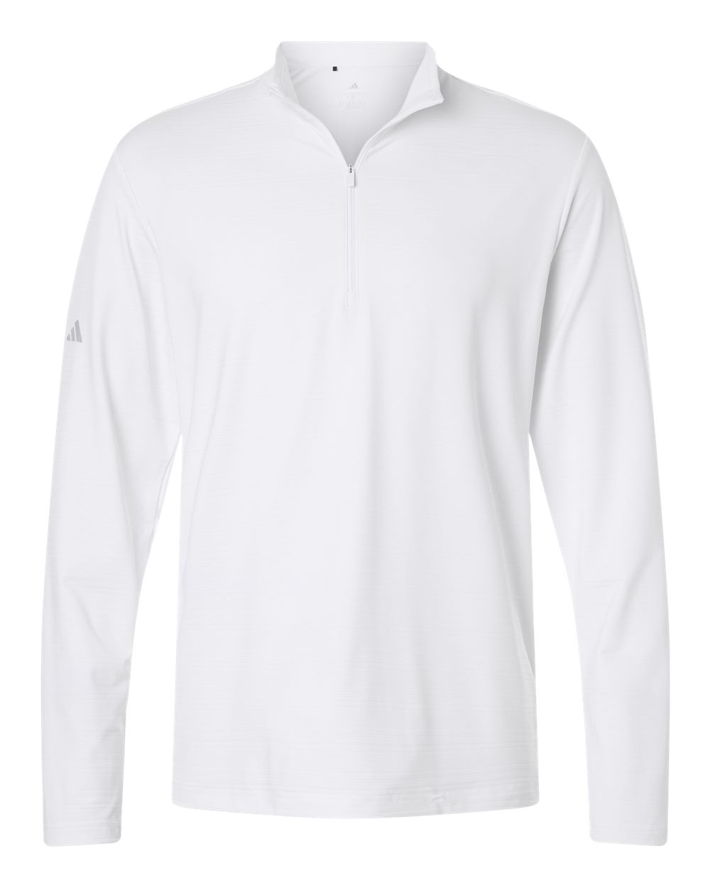 Adidas - Textured Stripe Quarter-Zip Pullover - White