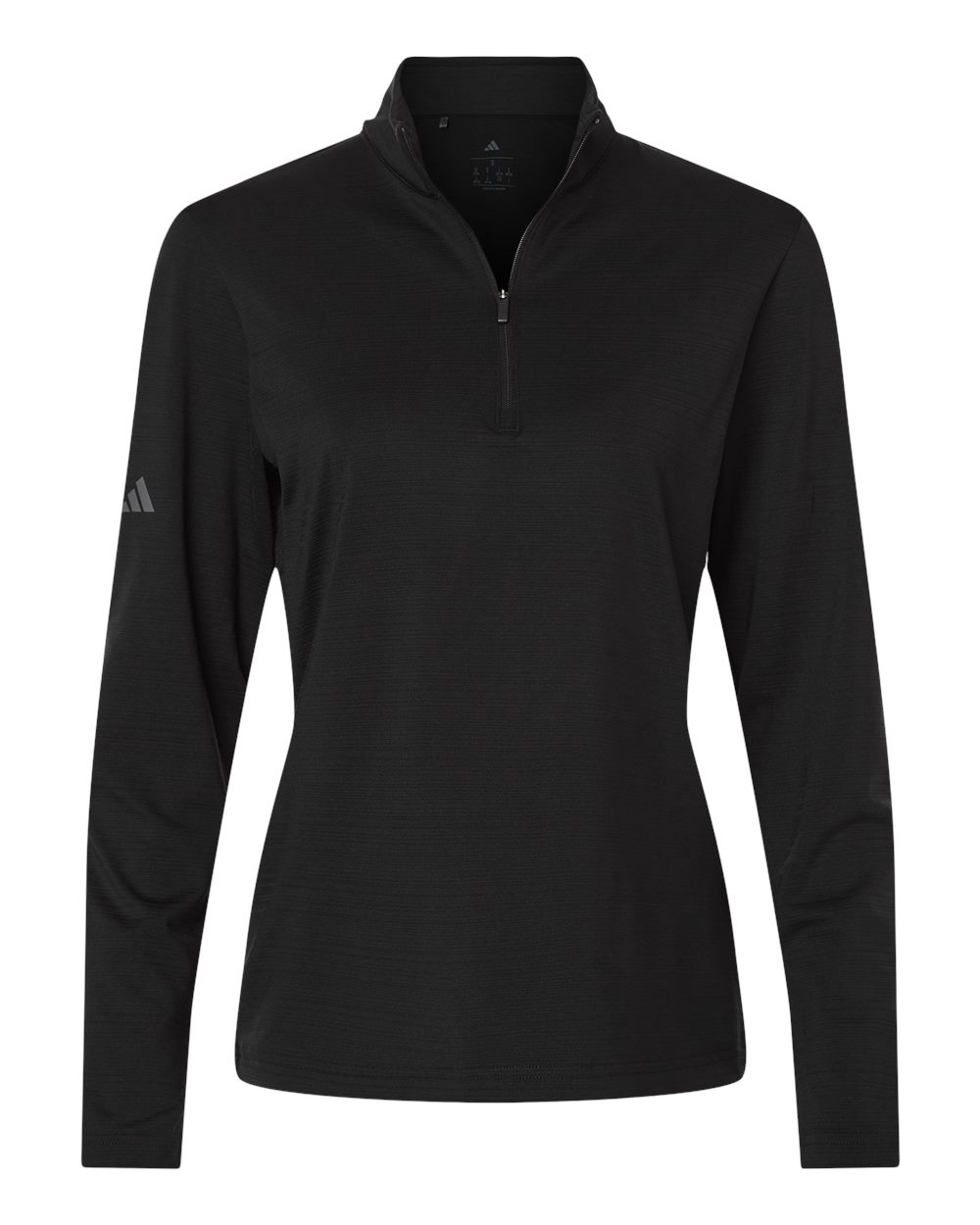 Adidas - Women's Textured Stripe Quarter-Zip Pullover - Black