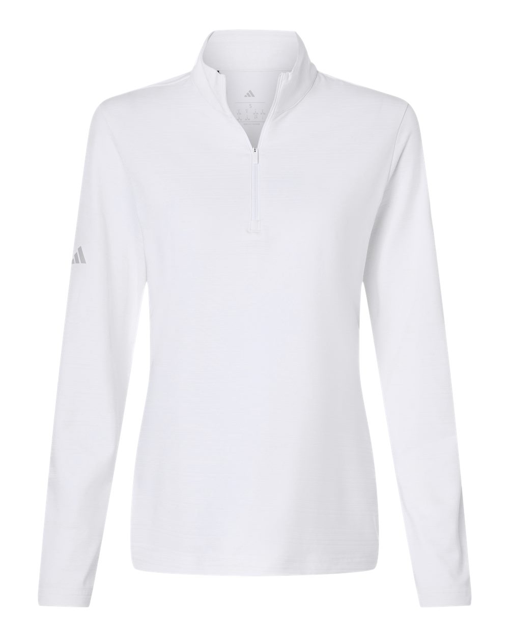 Adidas - Women's Textured Stripe Quarter-Zip Pullover - White
