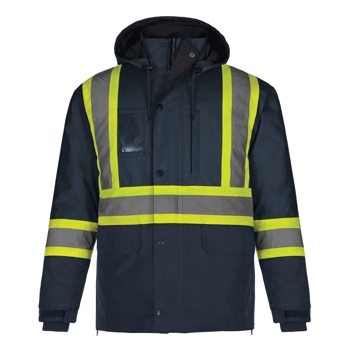 CX2 Hi-Vis - Kenworth 5in1 Hi Vis Parka w/ Detachable Hood - Navy