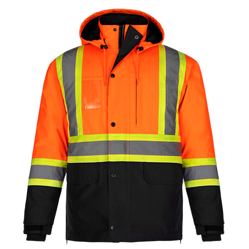 CX2 Hi-Vis - Kenworth 5in1 Hi Vis Parka w/ Detachable Hood - Hi-Vis Orange