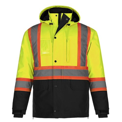 CX2 Hi-Vis - Kenworth 5in1 Hi Vis Parka w/ Detachable Hood - Hi-Vis Yellow
