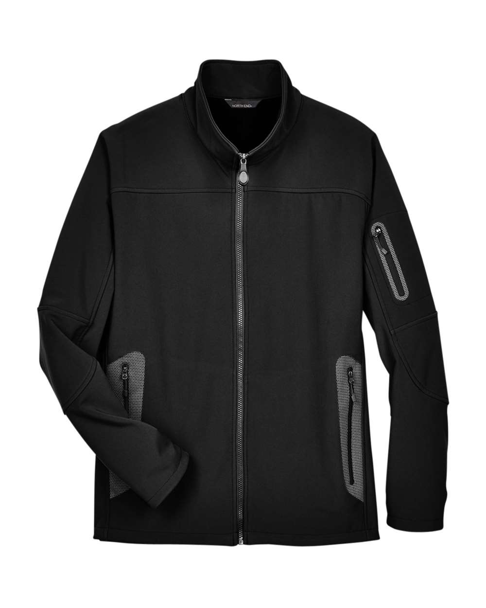North End - Three Layer Fleece Bonded Shell Technical Jacket - Black