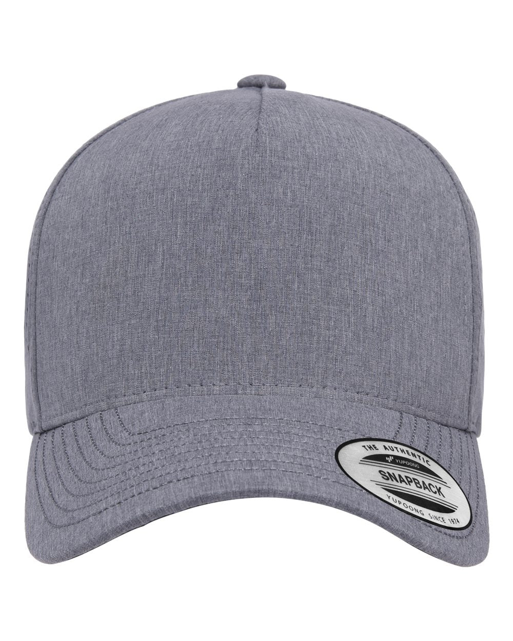 YP Classics - Five-Panel Snapback with Perforated Cap - Heather Grey