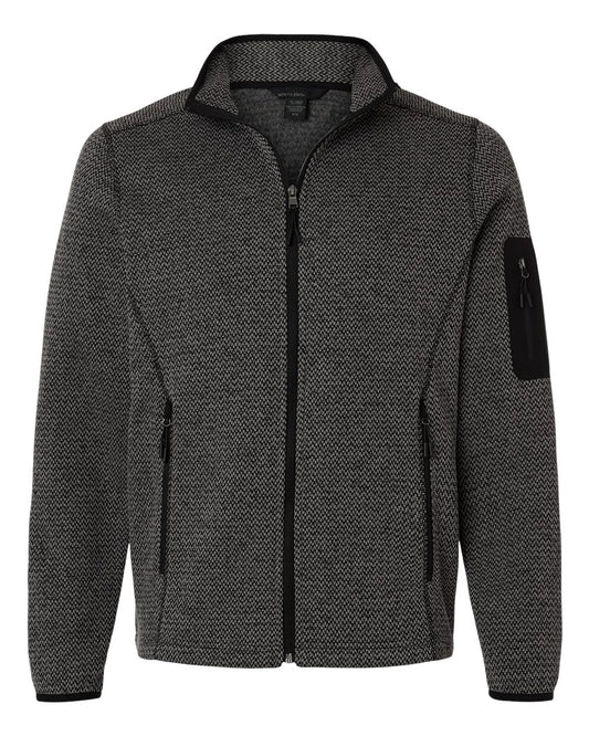 North End - Jasper Jacquard Full-Zip Fleece Jacket - Black/ Grey
