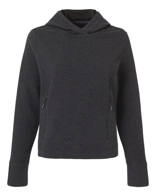 North End - Women’s Spirit Textured Hooded Pullover - Black Heather