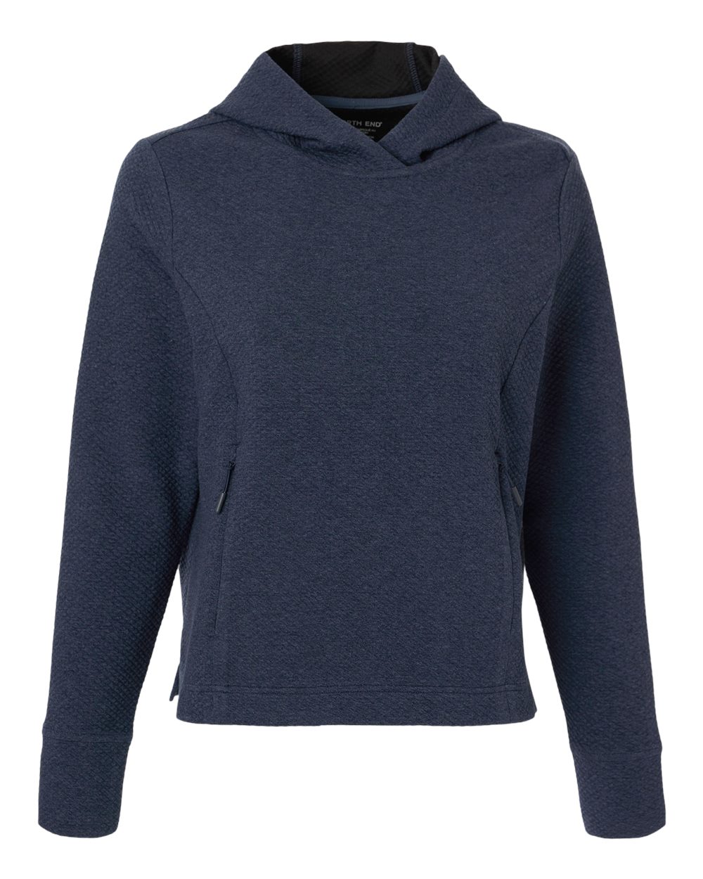 North End - Women’s Spirit Textured Hooded Pullover - Classic Navy Heather