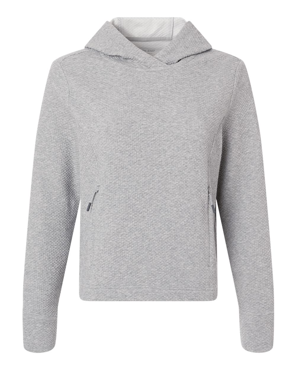 North End - Women’s Spirit Textured Hooded Pullover - Platinum Heather