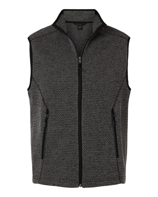 North End - Jasper Jacquard Fleece Vest - Black/ Grey