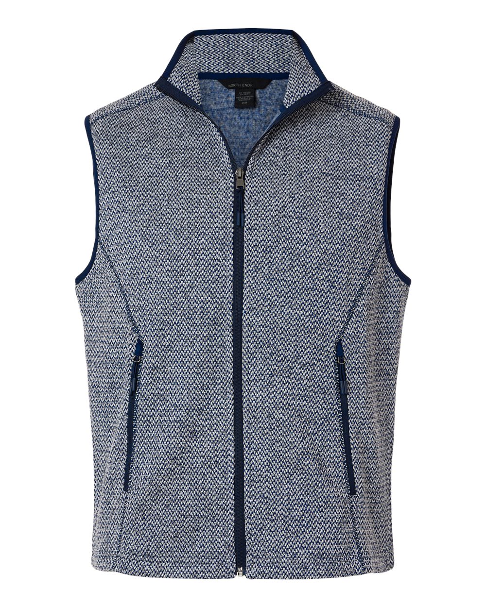 North End - Jasper Jacquard Fleece Vest - Classic Navy/ White