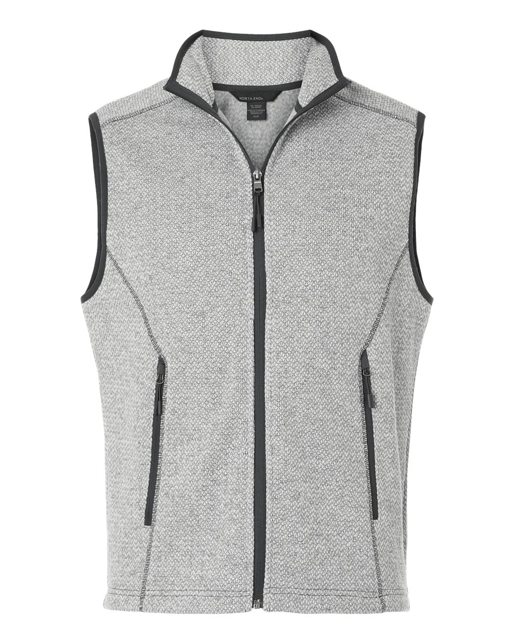 North End - Jasper Jacquard Fleece Vest - Grey/ White